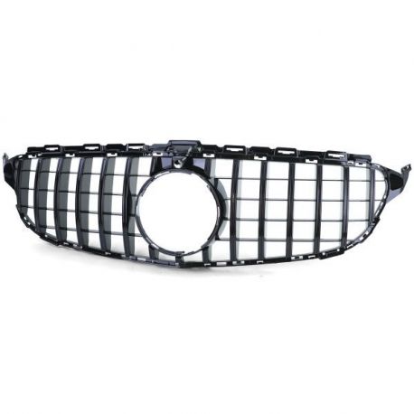 Grila Centrala compatibil cu Mercedes C-Class W205 S205 C205 S205 2014-2018 GT-R Panamericana Design Negru Lucios