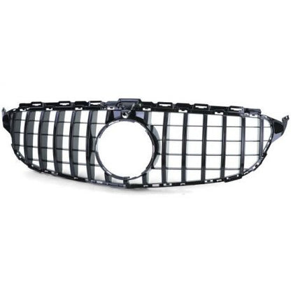 Grila Centrala compatibil cu Mercedes C-Class W205 S205 C205 S205 2014-2018 GT-R Panamericana Design Negru Lucios