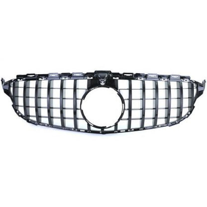 Grila Centrala compatibil cu Mercedes C-Class W205 S205 C205 S205 2014-2018 GT-R Panamericana Design Negru Lucios